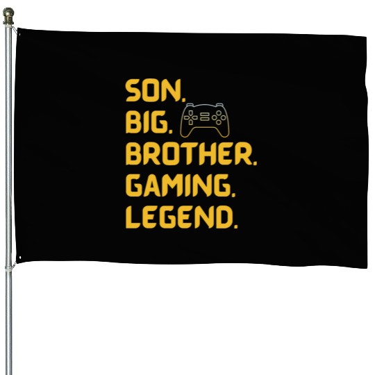 SON BROTHER GAMING LEGEND for gamer yellow text House Flags