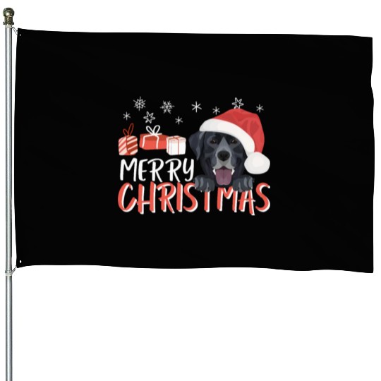 Labrador Merry Christmas House Flags