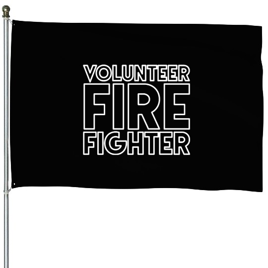 Volunteer Fire Fighter On Back Fireman Firefighter House Flags