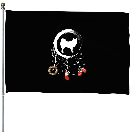 dog dreamcatcher Christmas Finnish Lapphund House Flags