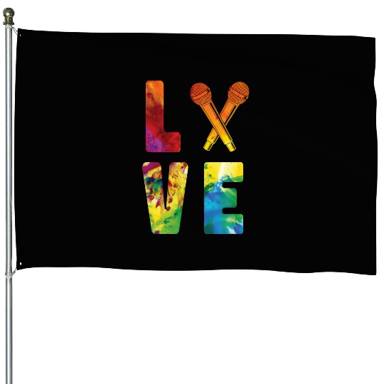 Karaoke Singer Microphone Vocalist House Flags