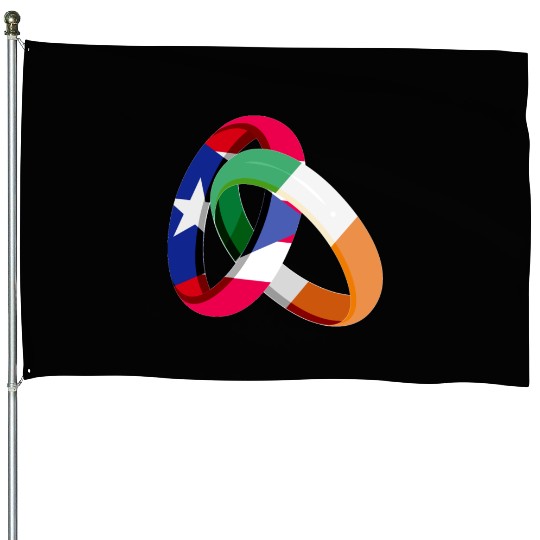 Puerto Rico Flag Ireland Ring Marriage Wedding House Flags