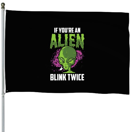 If You're An Alien Blink Twice Space Astronaut House Flags