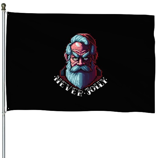 Grumpy Santa House Flags