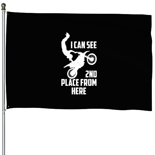 Dirt Bike Jump Stunts Offroad Motocross Freestyle House Flags