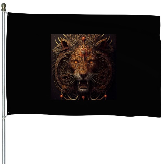 Dark Fantasy Lion Version 4 House Flags