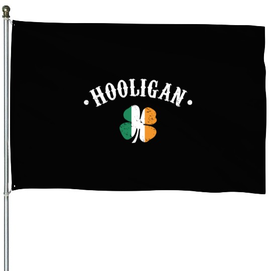 Hooligan St Patricks Day Irish Shamrock Flag House Flags