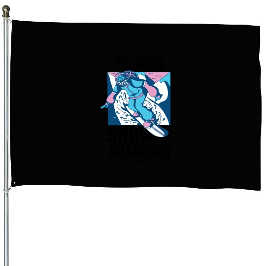 Snowboarding House Flags