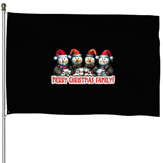 Snowmen in christmas coral, image for end of year, House Flags
