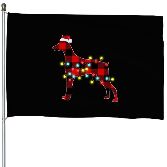 Doberman Pinscher Christmas Doga Lover Pajamas House Flags