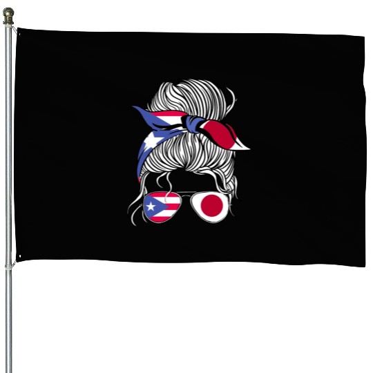 Puerto Rico Flag Japan Grown Women Girl Country House Flags