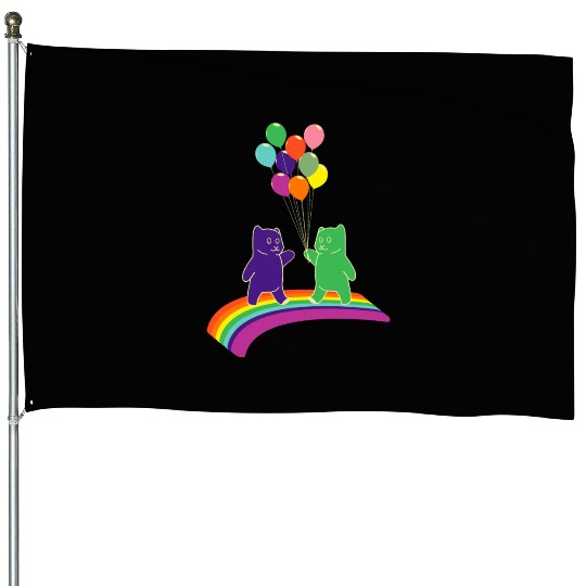 Kidcore gummy bears balloons rainbow colors gift House Flags