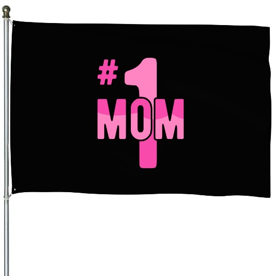 Hashtag Number One Mom Mothers Day Idea Mama Women House Flags