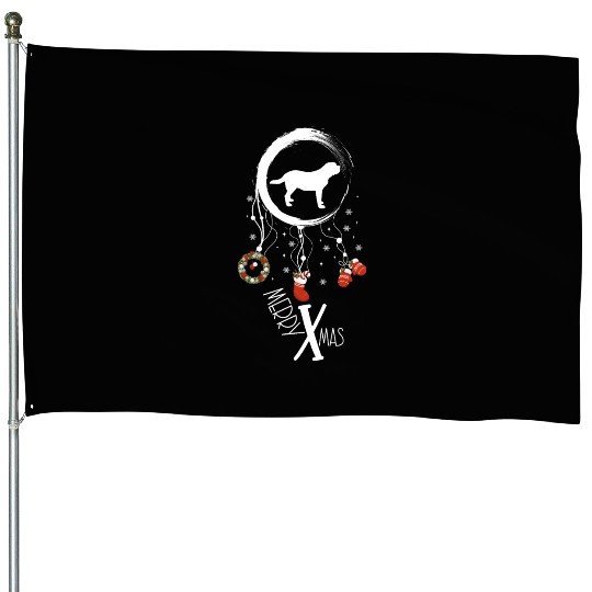 dog dreamcatcher Christmas Saint Bernard House Flags