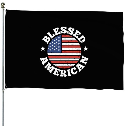 Blessed American America USA US Patriotic House Flags