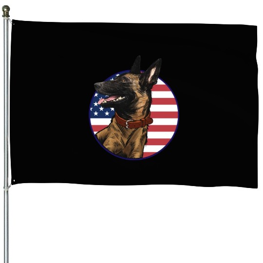 Belgian Malinois Dog Lover Dog Owner US American F House Flags
