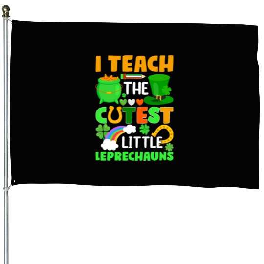 I Teach The Cutest Little Leprechauns School Cute House Flags