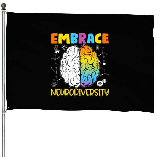 Neurodiversity - Embrace ADHD Autism ASD House Flags