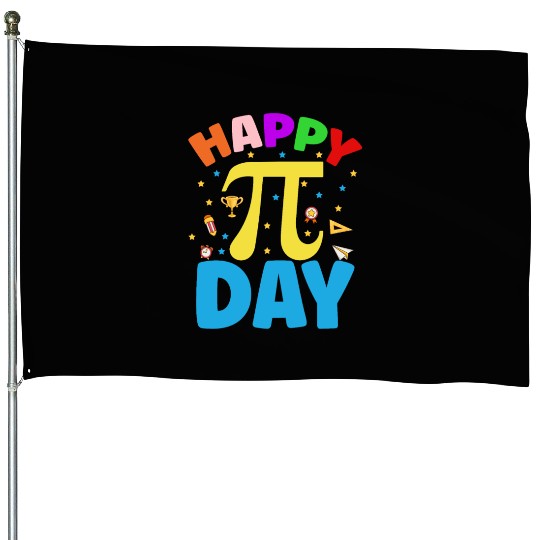 Happy Pi Day Kids Math Teachers Student Professor House Flags