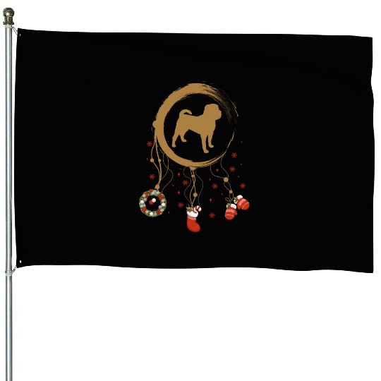 dog dreamcatcher Christmas Shar Pei House Flags