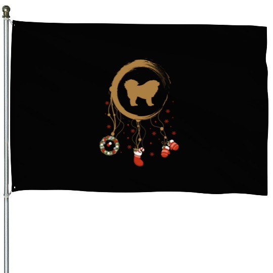 dog dreamcatcher Christmas Tibetan Mastiff House Flags
