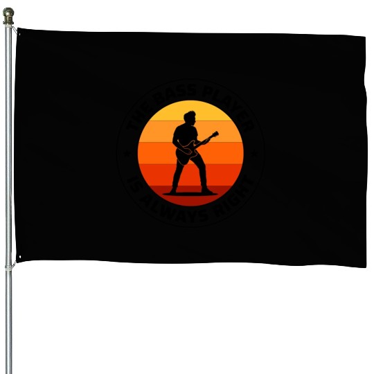 Bass Guitar Player Music Musician Bassist Funny House Flags