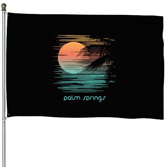 Artistic Palm Springs California Palm Tree House Flags
