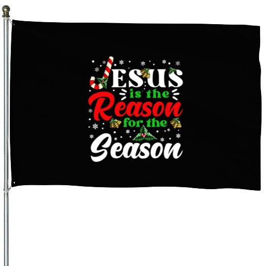 Jesus Is The Reason For The Season Christmas X Mas House Flags