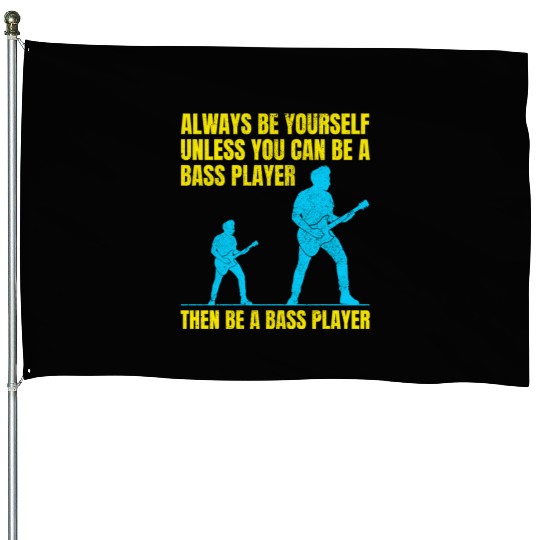 Bass Guitar Player Music Musician Bassist Funny House Flags