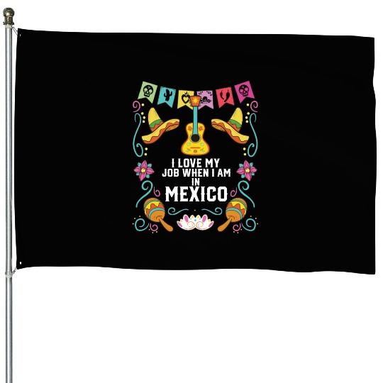 I Love My Job When I Am In Mexico Pride Mexican House Flags