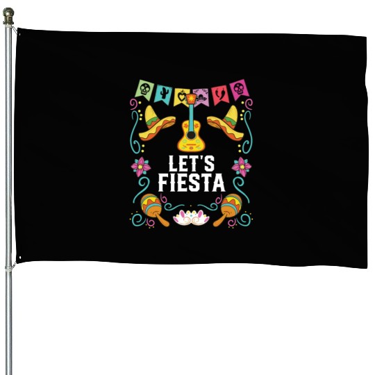 Let's Fiesta Cinco De Mayo Mexican Pride Mexico House Flags