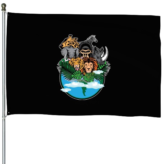 Wildlife Earth Animals Animal Welfare Gift House Flags