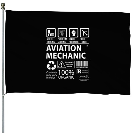 Aviation Mechanic House Flags - Multitasking Job Gift