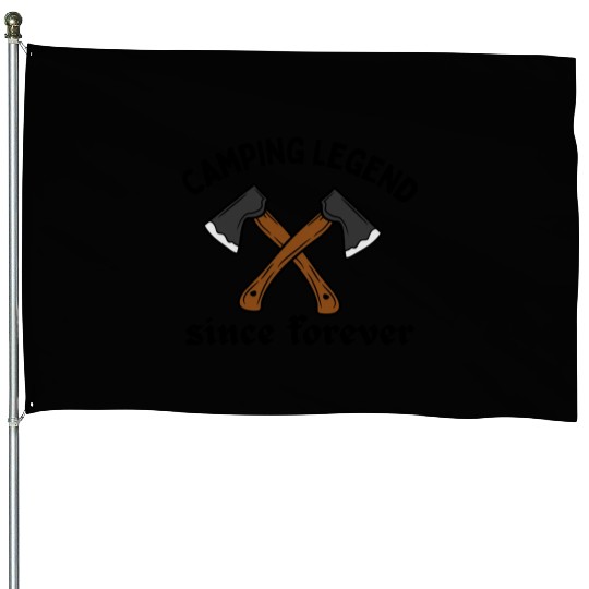 funny camping House Flags - ax