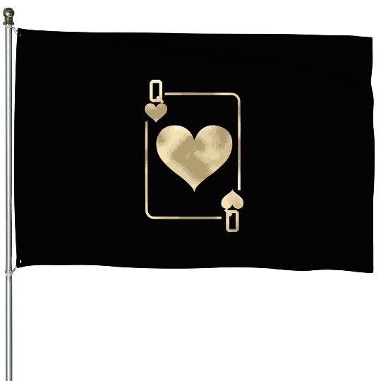 Queen Of Hearts Playing Card Halloween House Flags