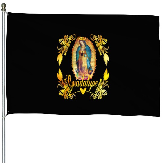 Our Lady Guadalupe Virgin Mary Catholic Decor House Flags