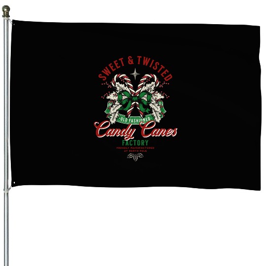Sweet and Twisted Candy Canes House Flags