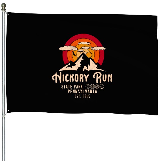 Hickory Run state park Pennsylvania retro camping House Flags