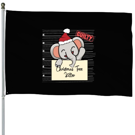 Elephant christmas funny prison House Flags