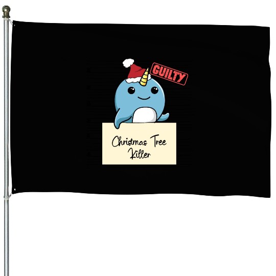 Narwhal christmas funny prison House Flags
