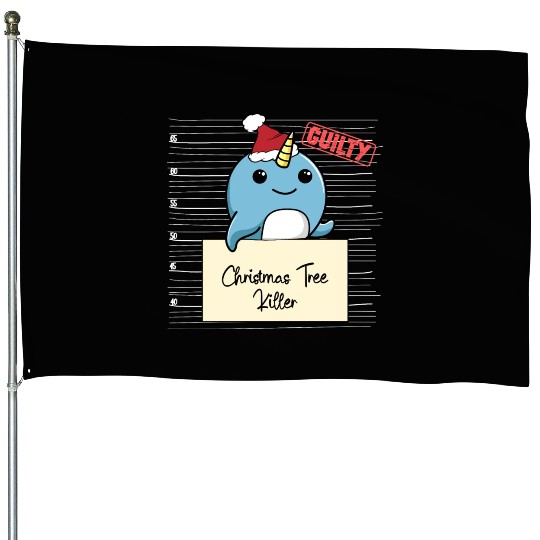 Narwhal christmas funny prison House Flags