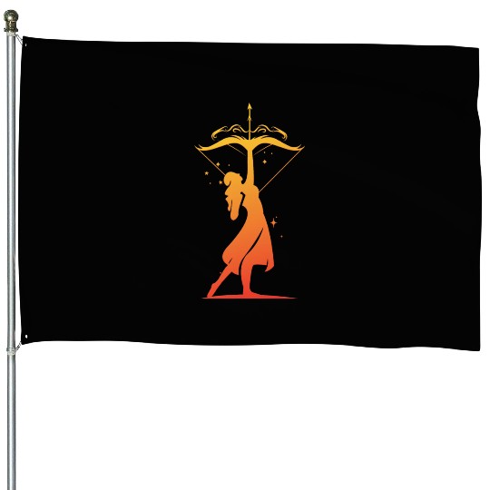 Sagittarius Archer Zodiac Fire Sign House Flags