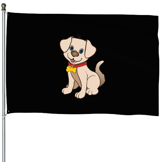 Retriever Cute Puppy Dog Owner Pet Lover Gift Idea House Flags