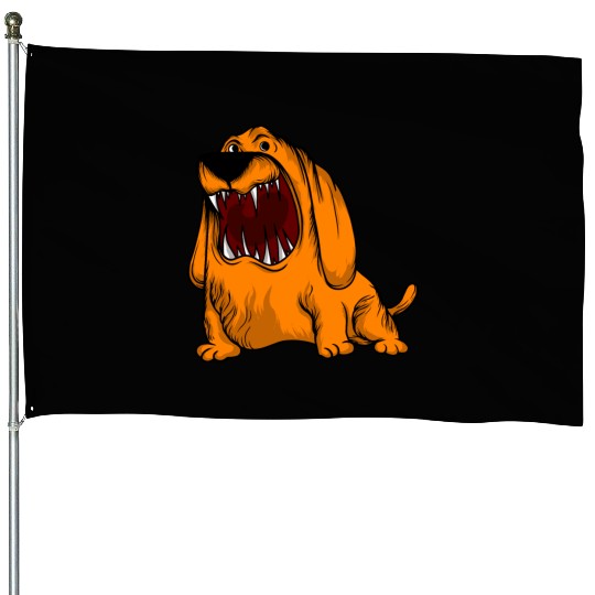 Scary Big Mouth Dog Owners Pet Lover Gift Ideas House Flags