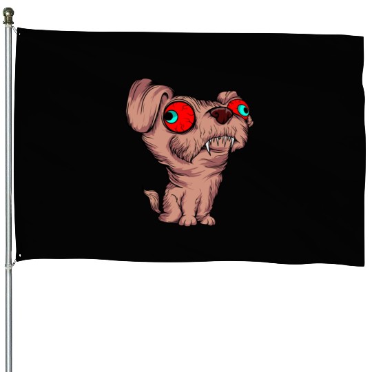 Scary Big Eyes Dog Owners Pet Lover Gift Ideas House Flags