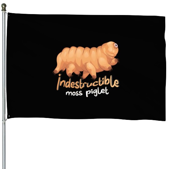 Indestructible Moss Piglet Science Tardigrade House Flags