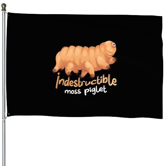 Indestructible Moss Piglet Science Tardigrade House Flags