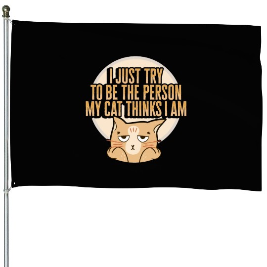 Cat Meme Design for a Cat Lady or Cat Mom House Flags