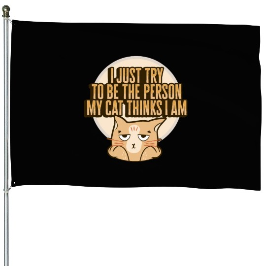 Cat Meme Design for a Cat Lady or Cat Mom House Flags