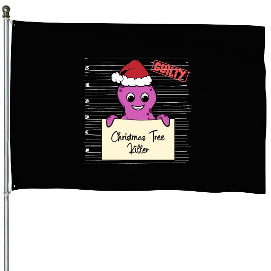 Octopus christmas funny prison House Flags